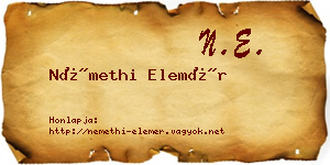 Némethi Elemér névjegykártya